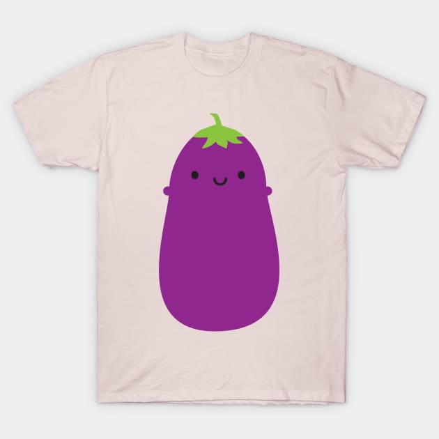 Kawaii Eggplant Aubergine T-Shirt by marcelinesmith